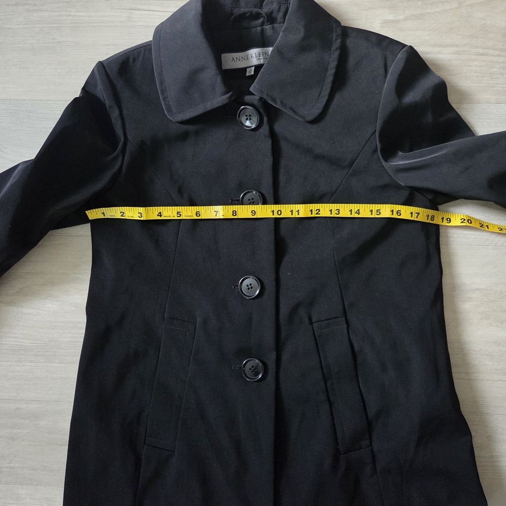 Anne Klein Elegant Black Pea Coat - Picture 6 of 8